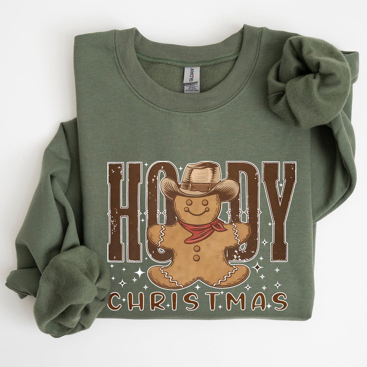Howdy Christmas, Gingerbread Man, Cowboy Sweatshirt