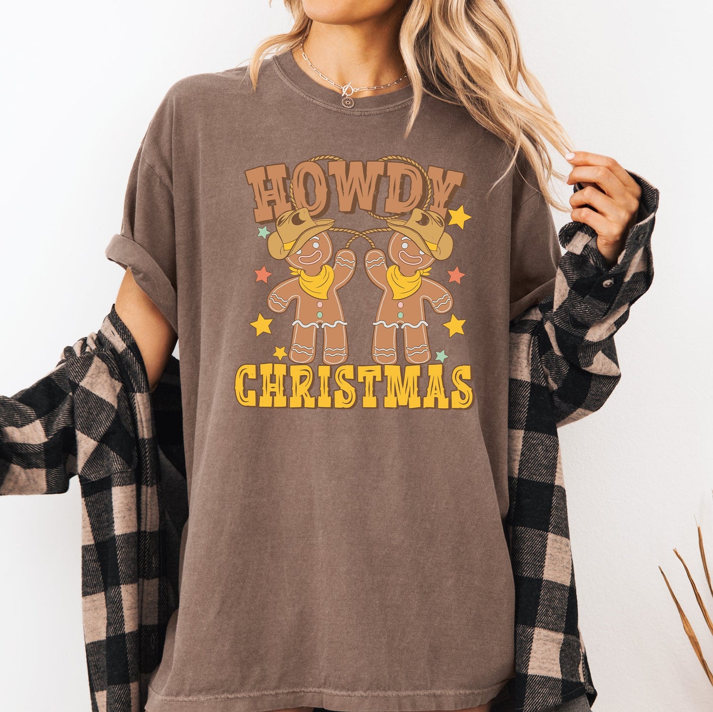 Howdy Christmas, Gingerbread Men, Western, Cowboy Tshirt Comfort Colors T-Shirt