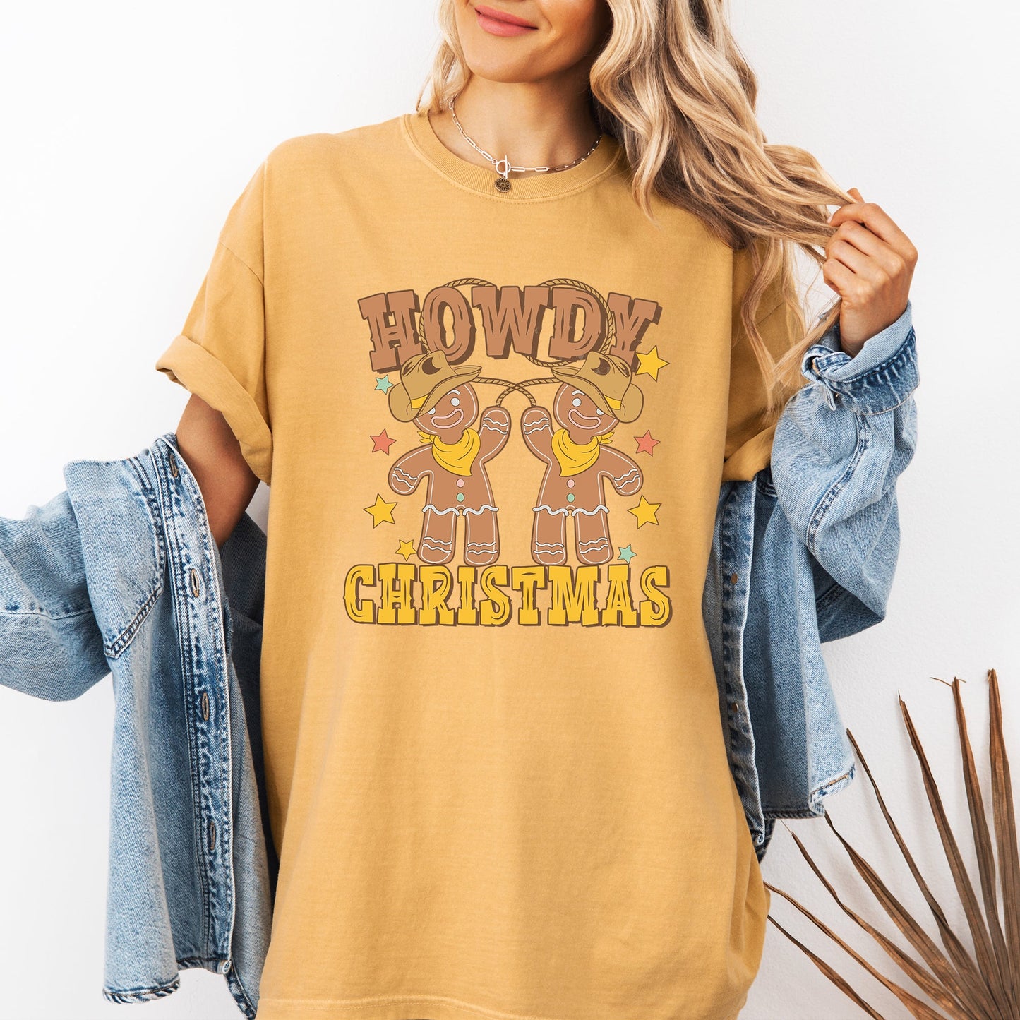 Howdy Christmas, Gingerbread Men, Western, Cowboy Tshirt Comfort Colors T-Shirt