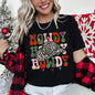 Howdy Christmas, Leopard Print Cowboy Hat, Retro Text Super Soft Tees