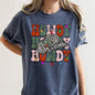 Howdy Christmas, Leopard Print Cowboy Hat, Retro Text, Comfort Colors, Tshirt