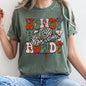 Howdy Christmas, Leopard Print Cowboy Hat, Retro Text, Comfort Colors, Tshirt