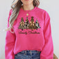 Howdy Christmas, Western, Country, Santa, Christmas Trees Sweatshirt