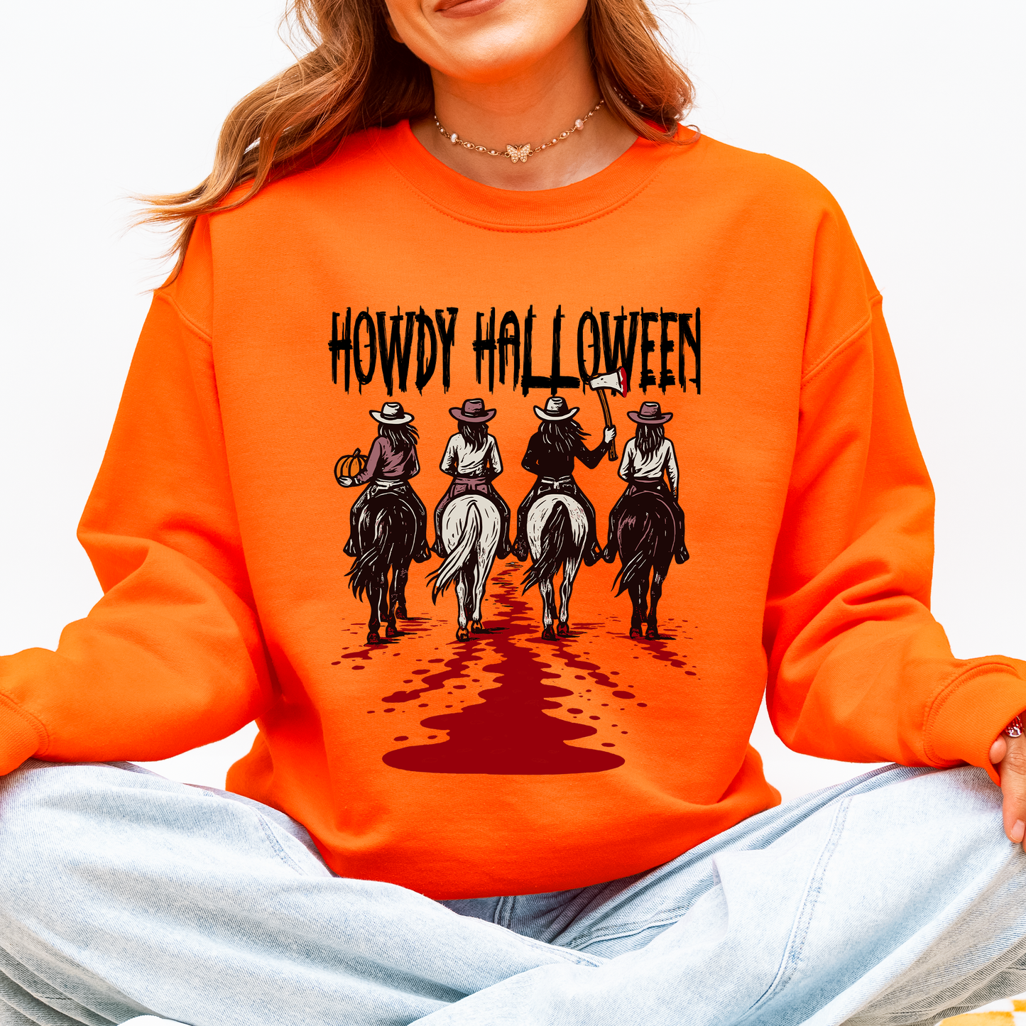 Howdy Halloween, Cowgirls, Western, Spooky Sweatshirt