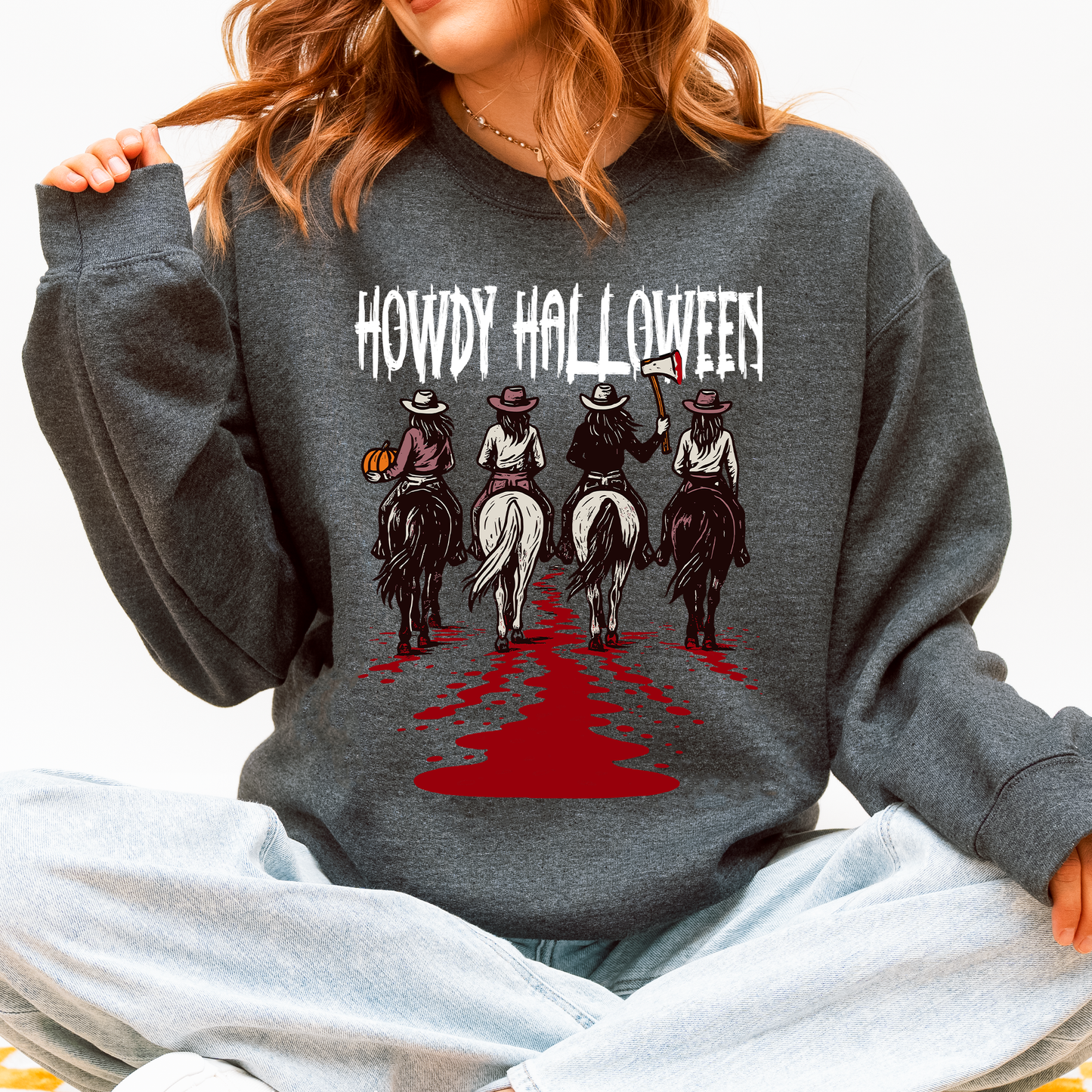 Howdy Halloween, Cowgirls, Western, Spooky Sweatshirt
