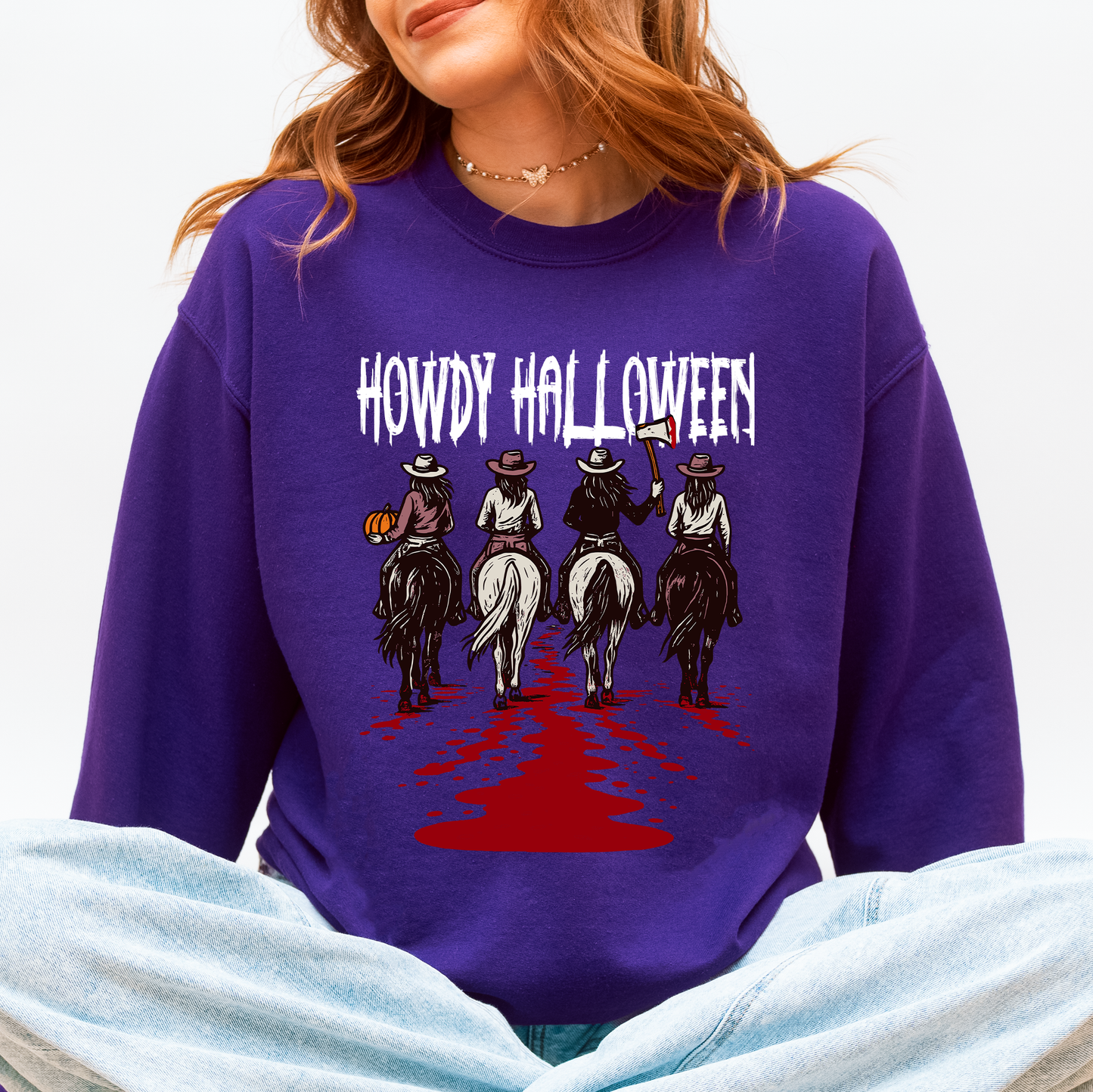 Howdy Halloween, Cowgirls, Western, Spooky Sweatshirt