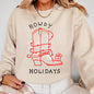 Howdy Holidays, Christmas, Cowboy Boot, Country, Western, Xmas Sweatshirt
