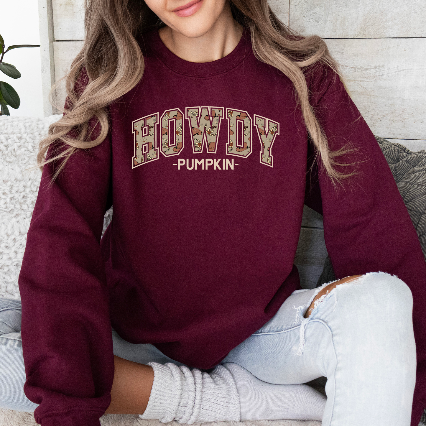 Howdy Pumpkin, Varsity, Collegiate, Fall, Autumn Sweatshirt