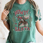 Howdy Santa, Santa Cowboy, Reindeer, Rodeo, Desert, Cactus, Christmas, Comfort Colors, Tshirt