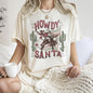 Howdy Santa, Santa Cowboy, Reindeer, Rodeo, Desert, Cactus, Christmas, Comfort Colors, Tshirt