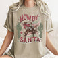 Howdy Santa, Santa Cowboy, Reindeer, Rodeo, Desert, Cactus, Christmas, Comfort Colors, Tshirt