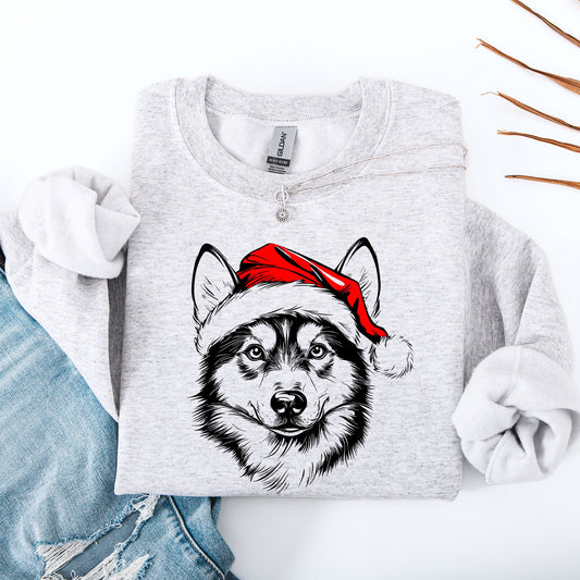 Husky, Santa, Dog, Christmas, Dog Lover, Pet Sweatshirt
