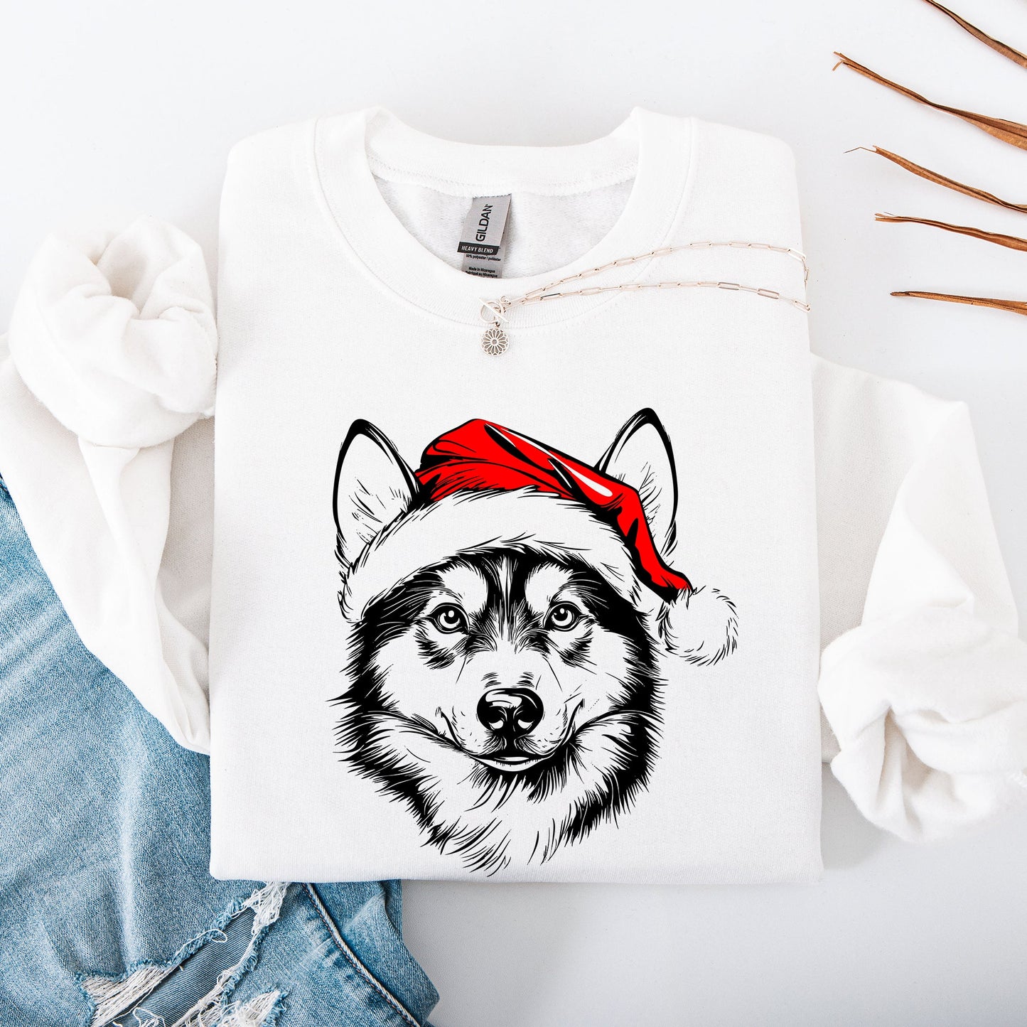 Husky, Santa, Dog, Christmas, Dog Lover, Pet Sweatshirt