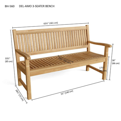 Del-Amo 3-Seater Bench