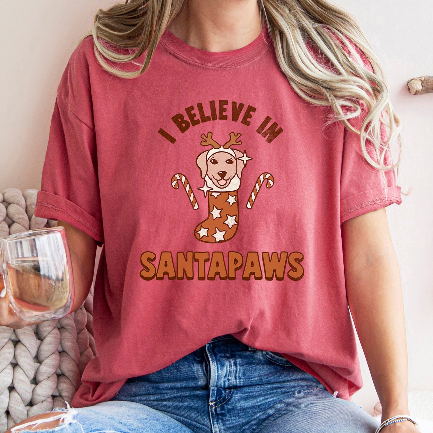 I Believe In Santa, Dog Lover, Pets, Christmas, Comfort Colors, Tshirt