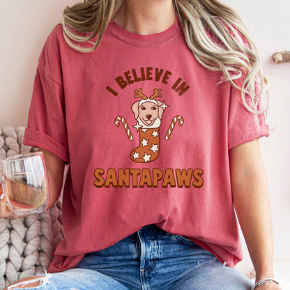 I Believe In Santa, Dog Lover, Pets, Christmas, Comfort Colors, Tshirt
