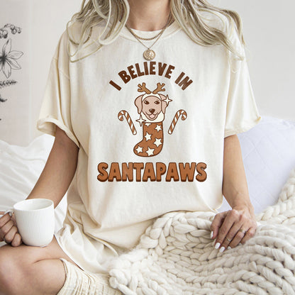 I Believe In Santa, Dog Lover, Pets, Christmas, Comfort Colors, Tshirt