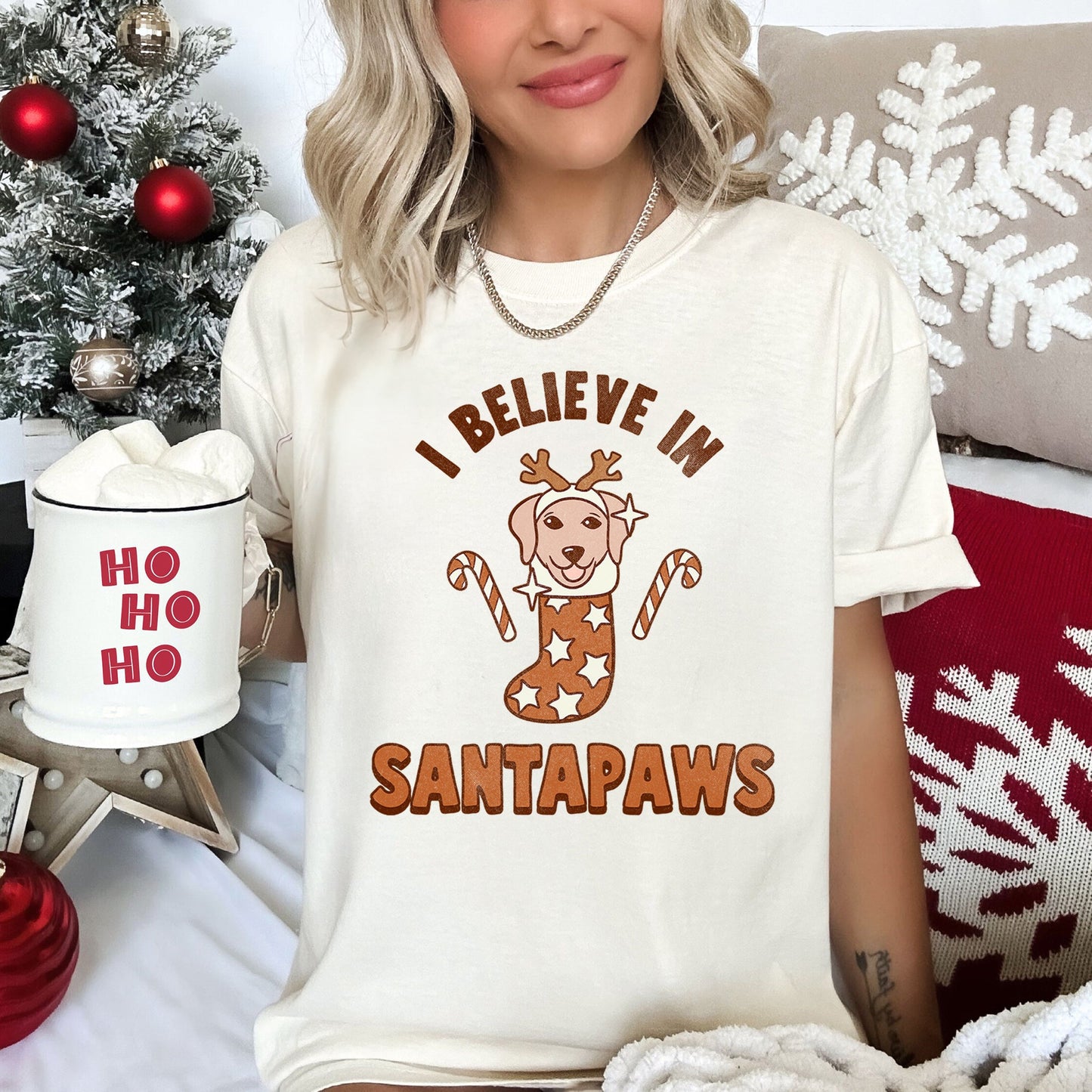 I Believe In Santa, Dog Lover, Pets, Christmas, Comfort Colors, Tshirt