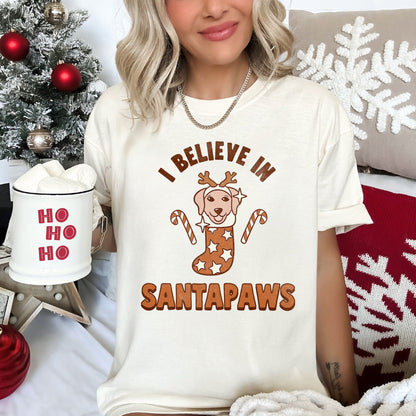 I Believe In Santa, Dog Lover, Pets, Christmas, Comfort Colors, Tshirt