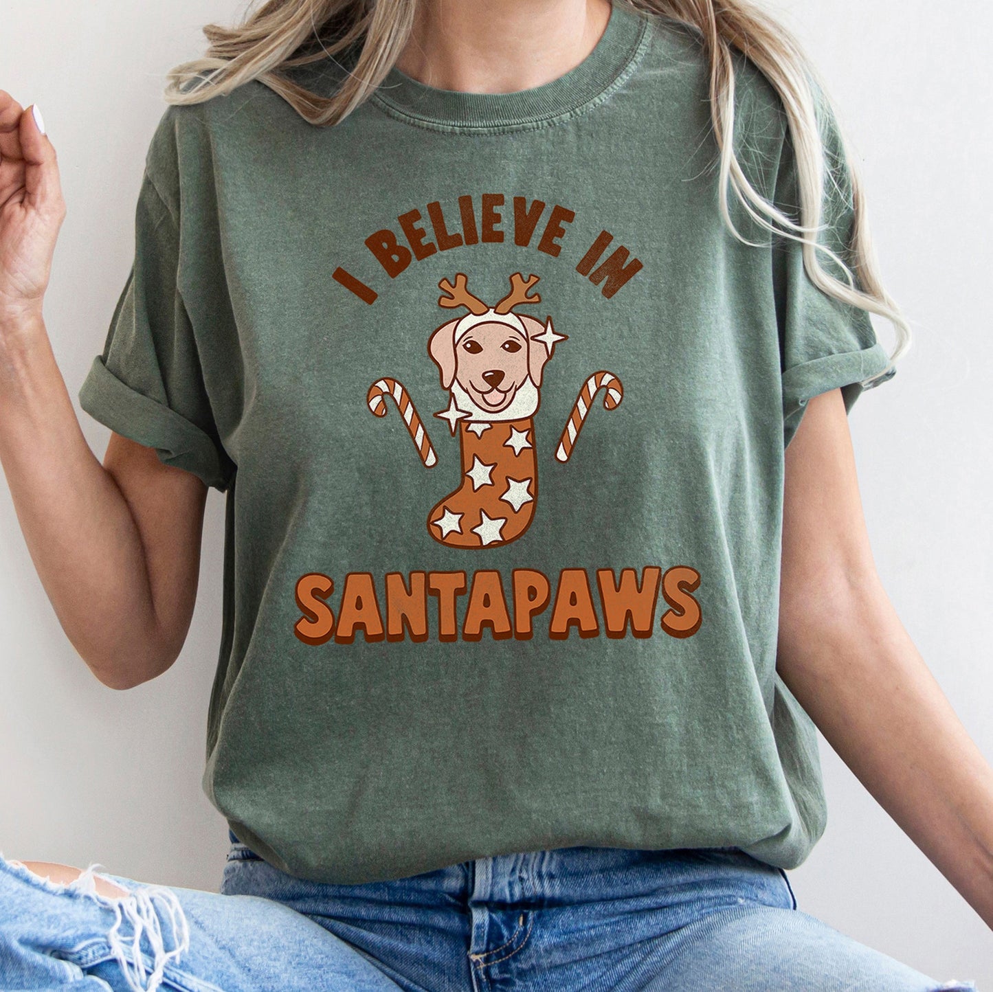 I Believe In Santa, Dog Lover, Pets, Christmas, Comfort Colors, Tshirt