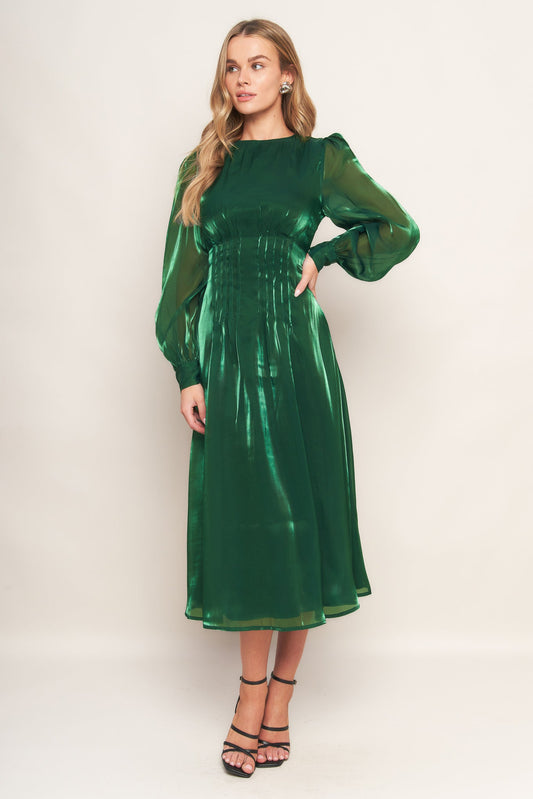 VITAL MOMENT WOVEN MIDI DRESS