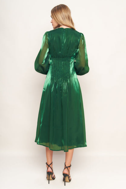 VITAL MOMENT WOVEN MIDI DRESS