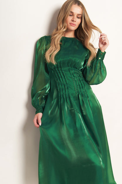 VITAL MOMENT WOVEN MIDI DRESS