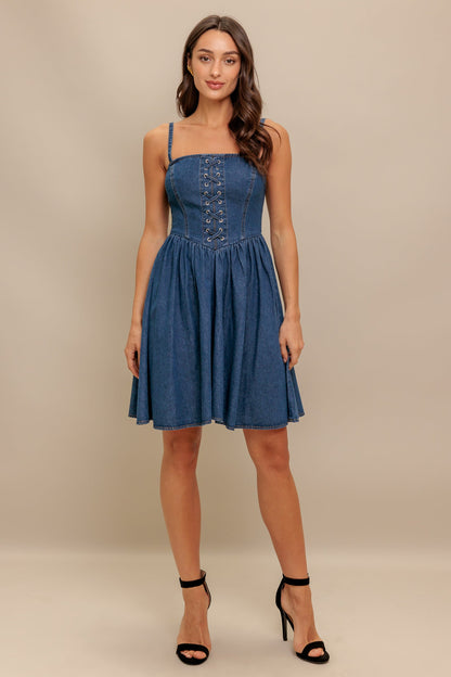 SUMMER RODEO DENIM MINI DRESS