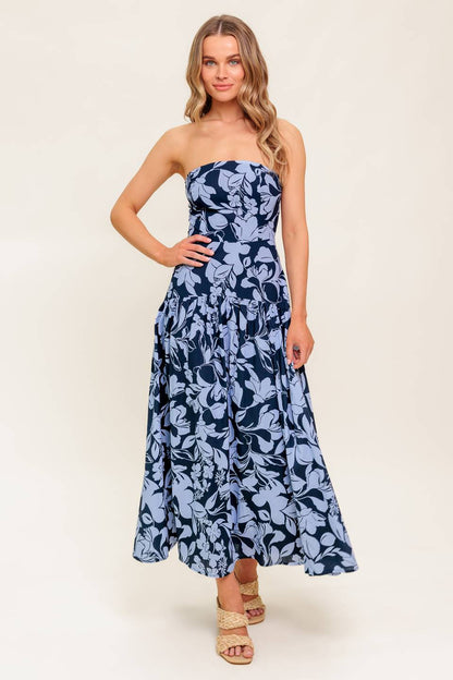 SMILES ARE CONTAGIOUS WOVEN MIDI DRESS