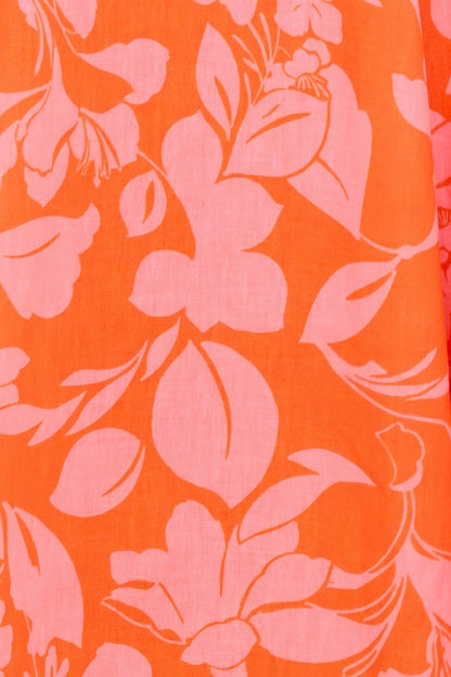 CITRUS GARDEN WOVEN MIDI DRESS