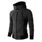 Men's Zip Up Hooded Jacket - Casual Slim Sports Cardigan