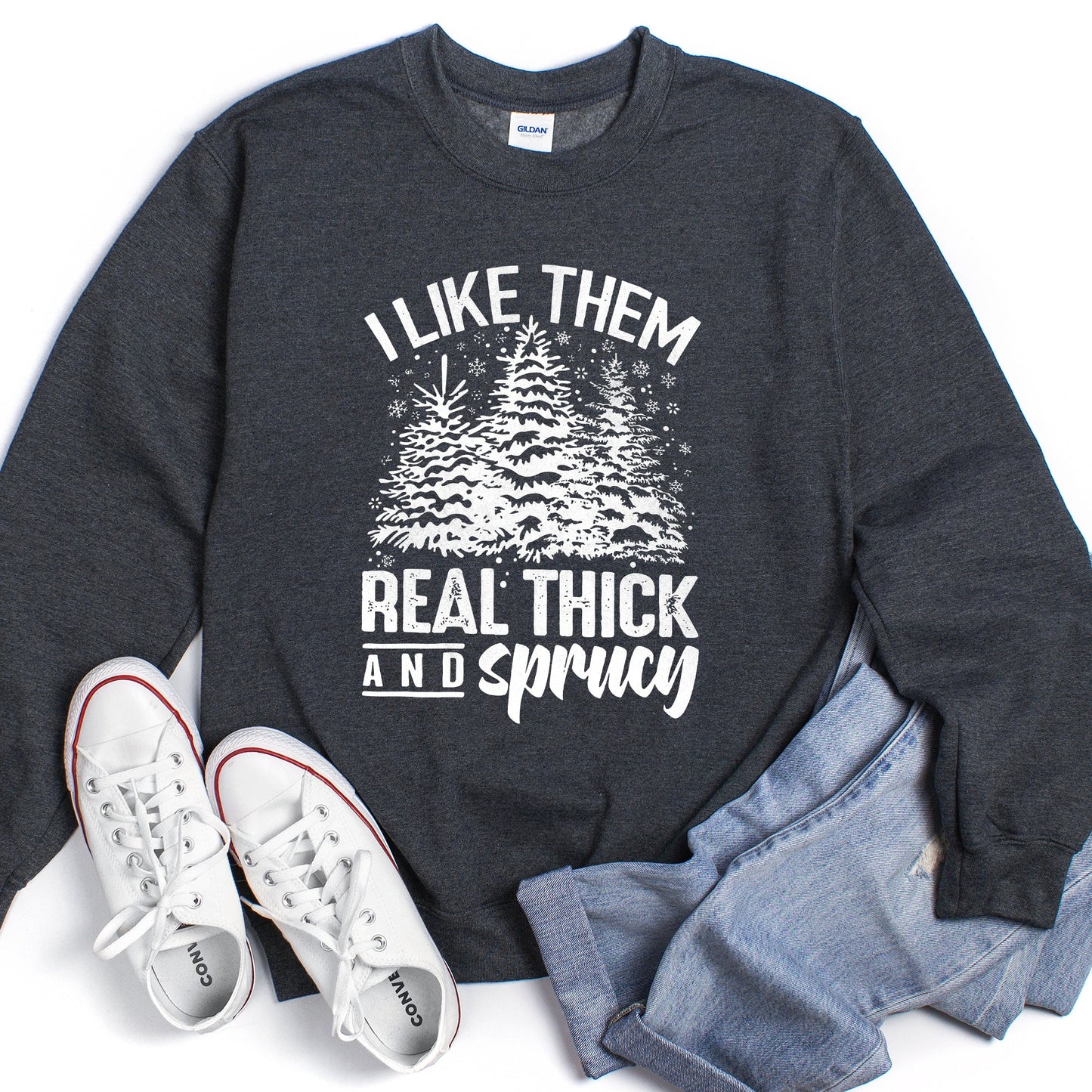 I Like Them Real Thick Christmas Sweatshirt