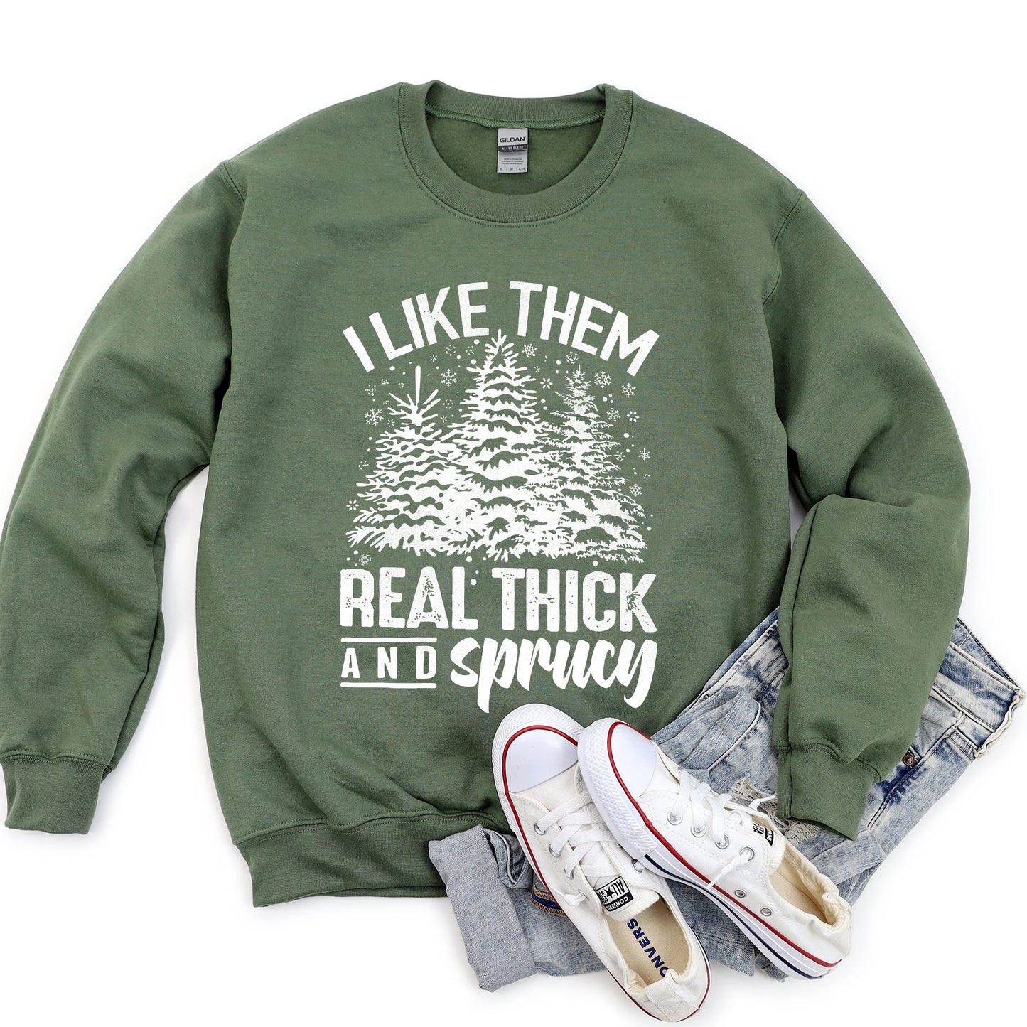 I Like Them Real Thick Christmas Sweatshirt