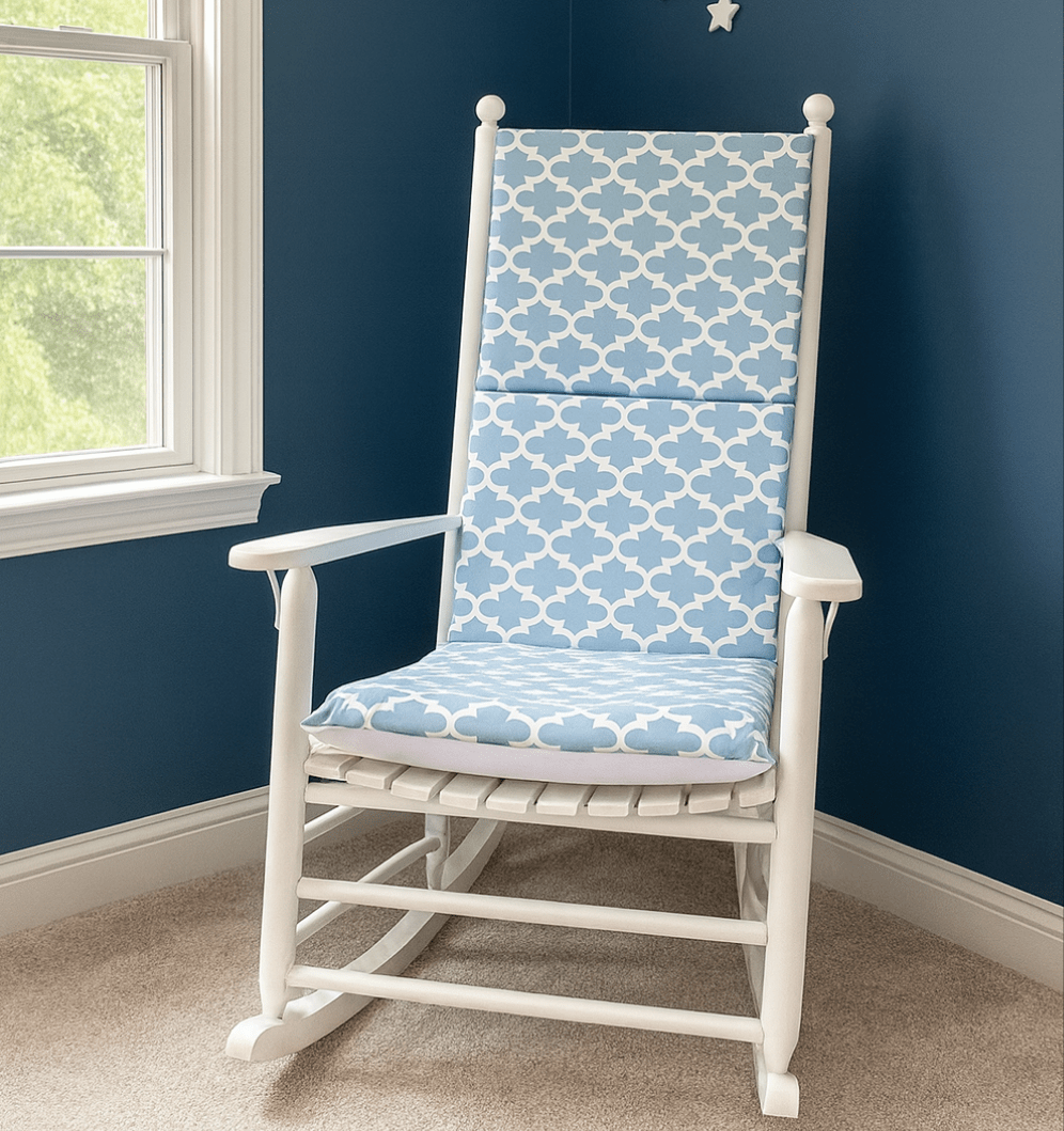 Light Blue Rocking Chair Covers, Indian Style Rocking Chair Pads And Covers