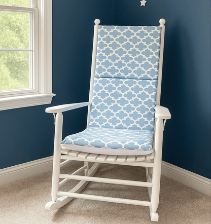 Light Blue Rocking Chair Covers, Indian Style Rocking Chair Pads And Covers