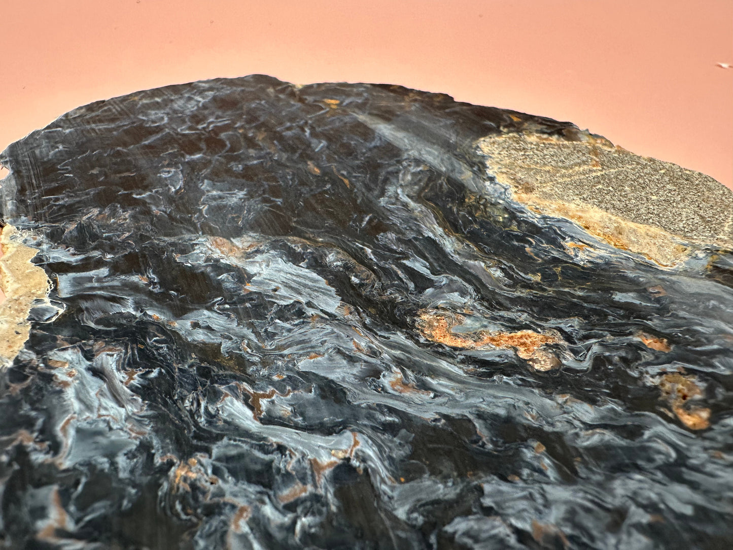 Large Pietersite Slab - 6.8"x5"x0.2" (Ouitja mine in Namibia)