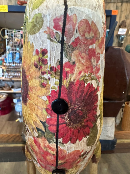 Carved Wooden Duck Decoupaged Outfit