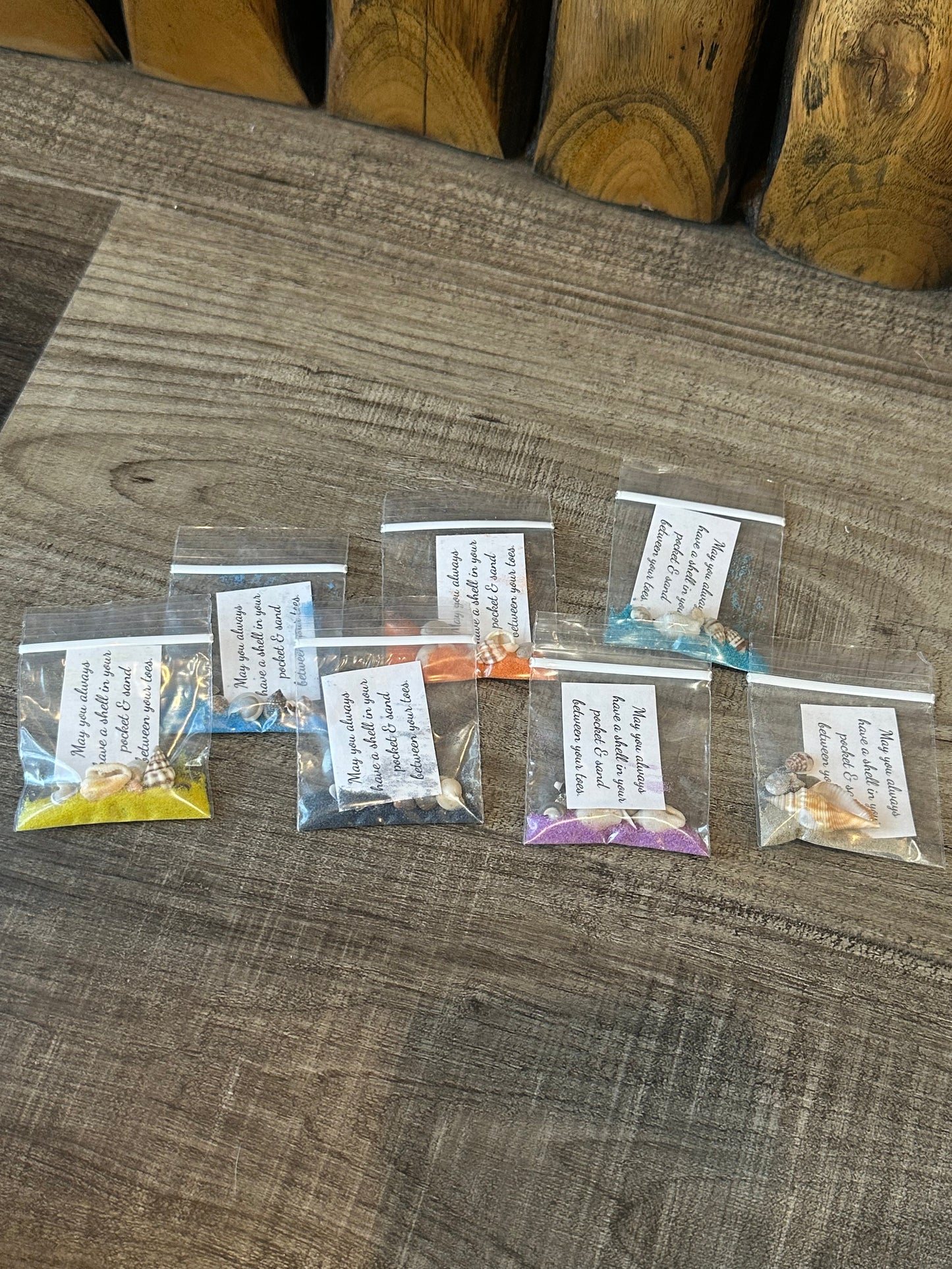 Shell in Your Pocket Sand & Seashell Bag – Coastal Party Favor Gift