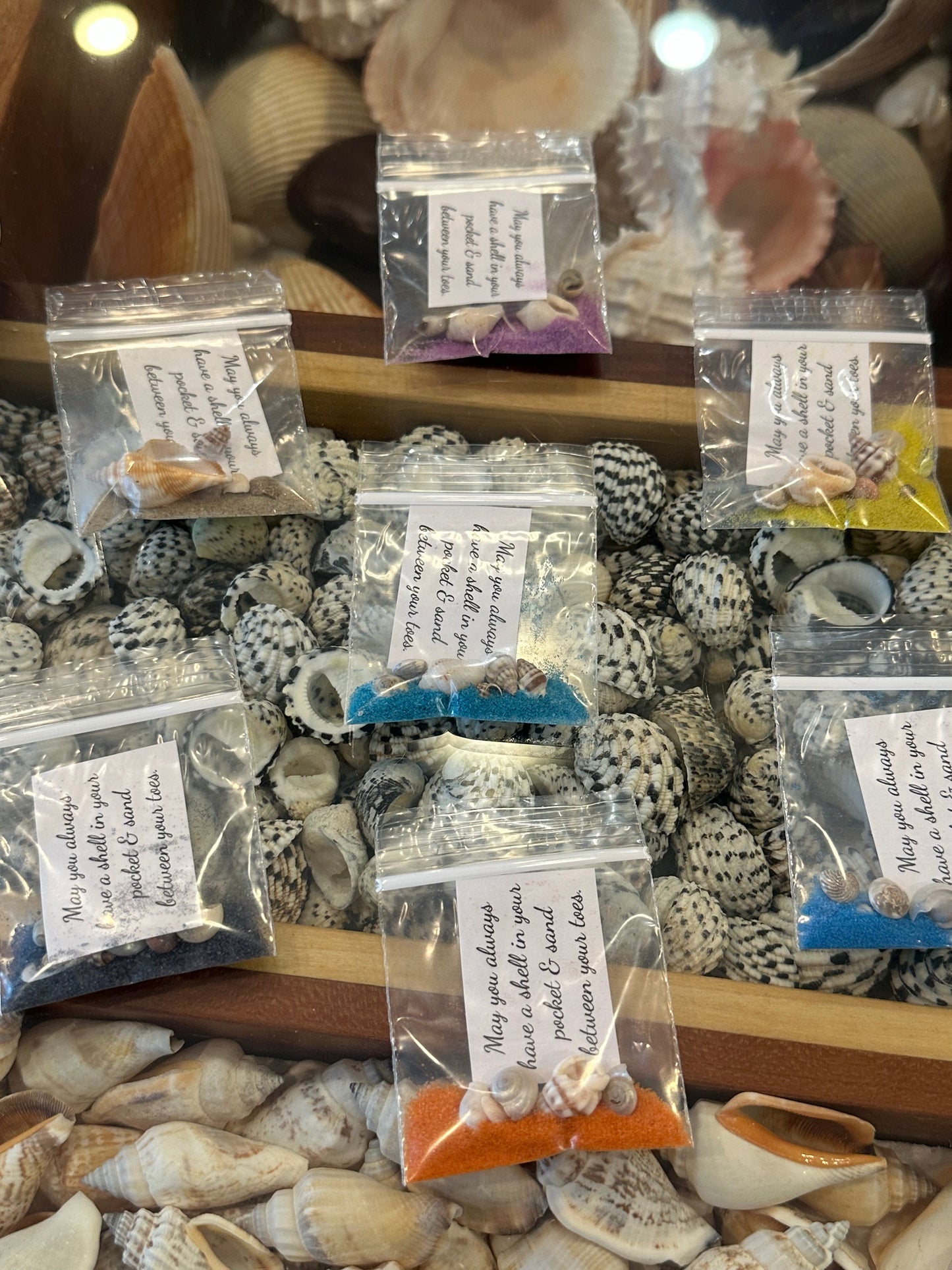 Shell in Your Pocket Sand & Seashell Bag – Coastal Party Favor Gift