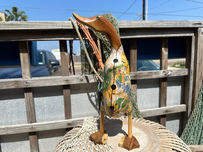Carved Wooden Duck Decoupaged Outfit