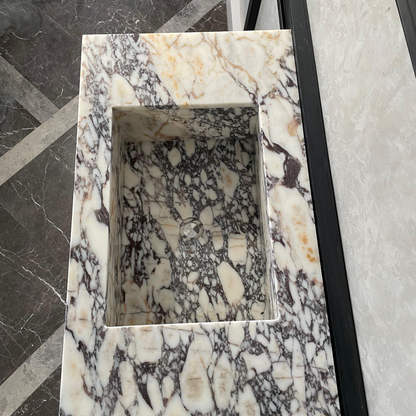 HANDCRAFTED CUSTOM CALACATTA VIOLA MARBLE SINK (NS-105)