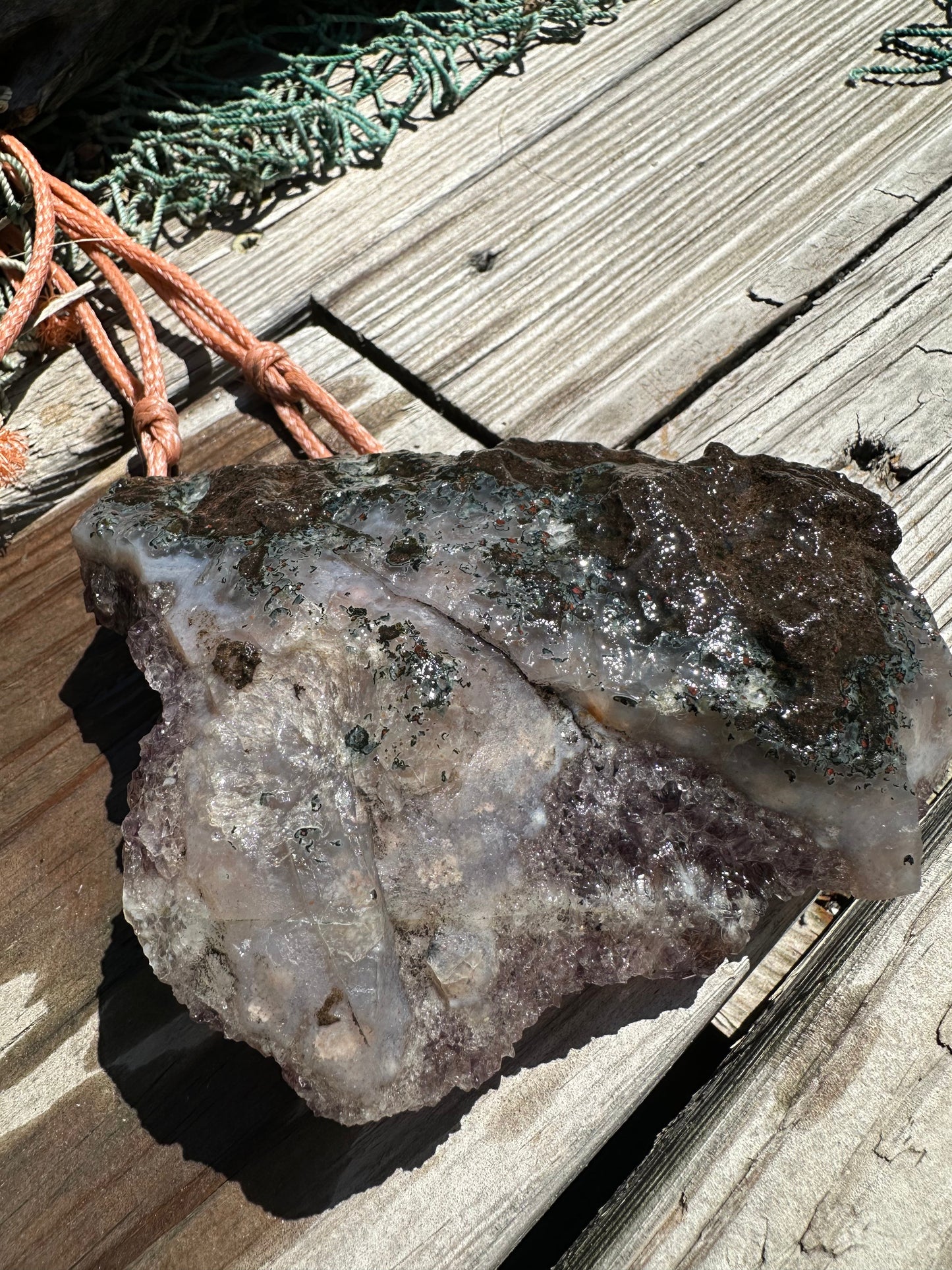 Natural Amethyst Cluster Crystal – Raw Purple Quartz Geode (4.7x3.5x1.8")