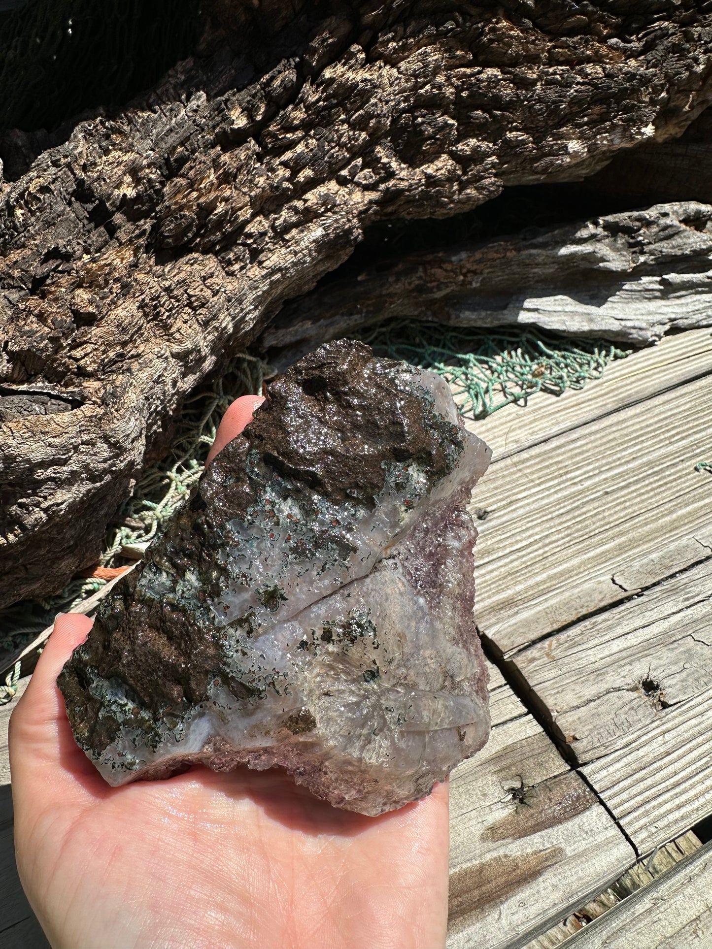 Natural Amethyst Cluster Crystal – Raw Purple Quartz Geode (4.7x3.5x1.8")