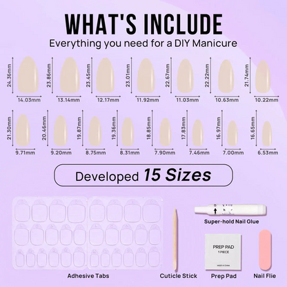 Mirror Glaze Almond Nails - Press On Nails | Long Lasting & Reusable