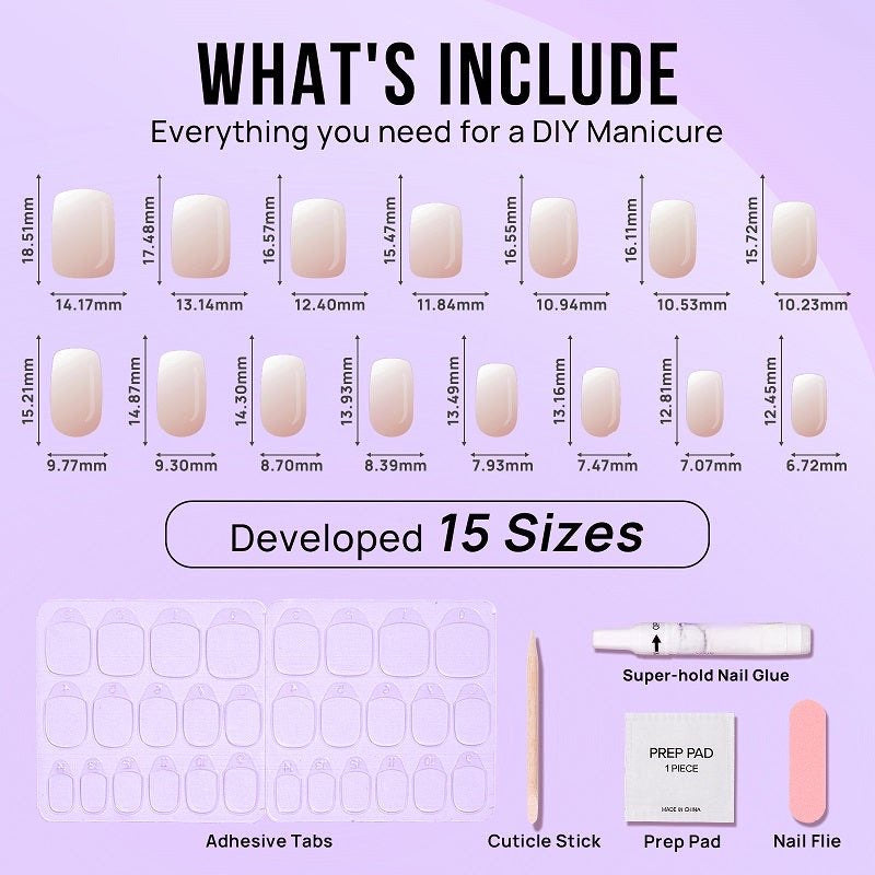 Vanilla Cream Square Nails - Press On Nails | Long Lasting & Reusable