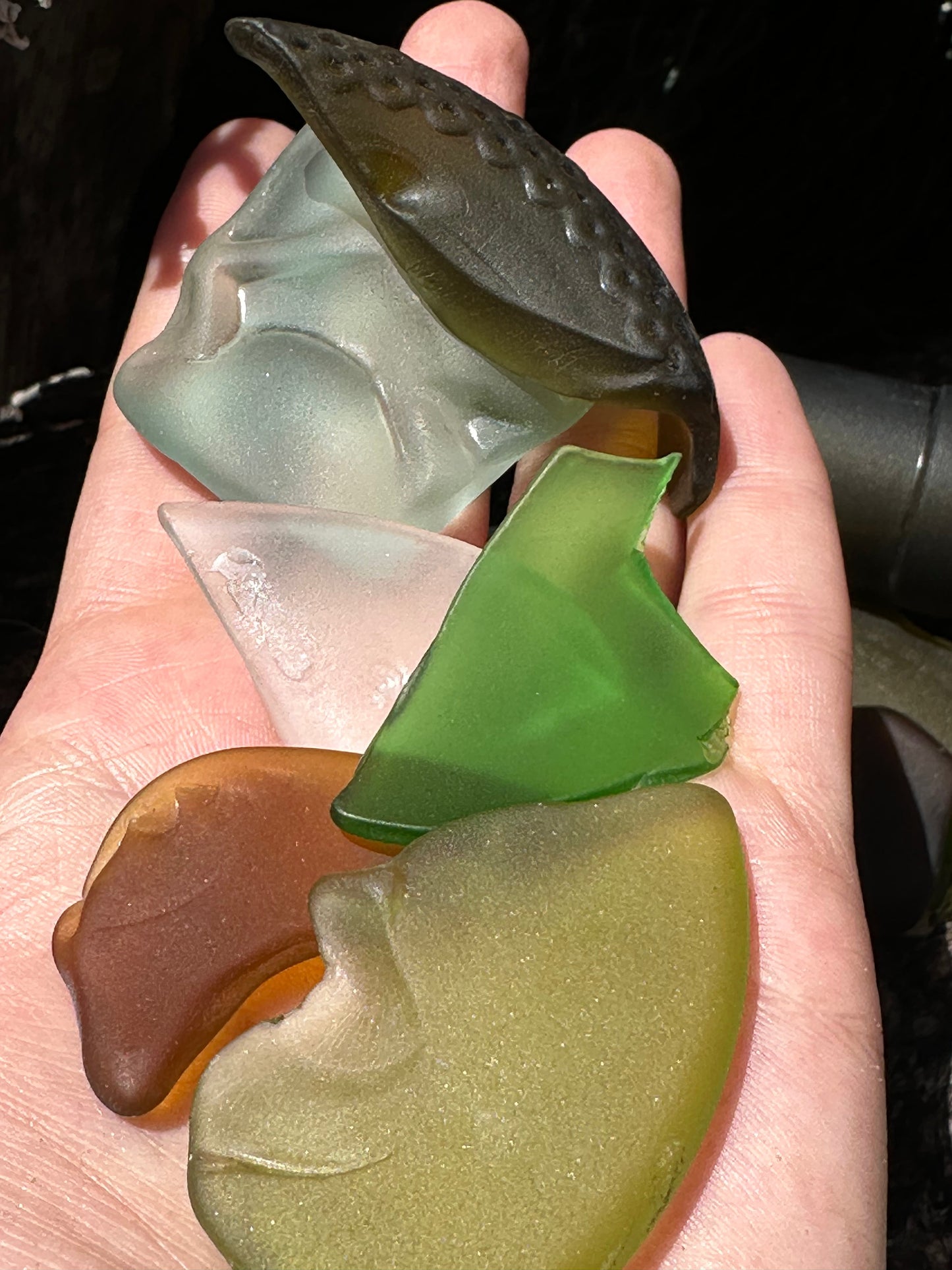 Hand Tumbled Forest Toned Sea Glass