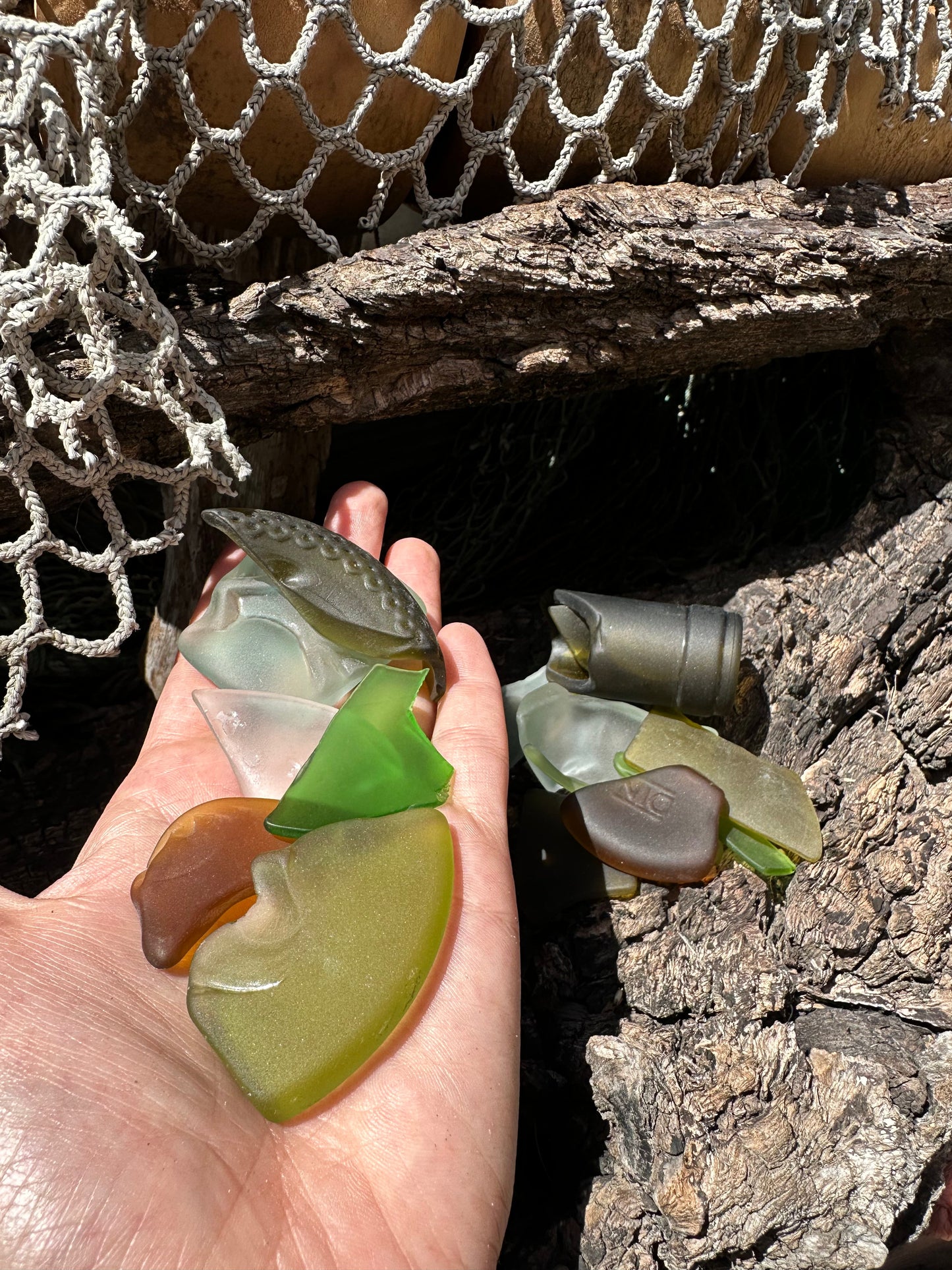 Hand Tumbled Forest Toned Sea Glass