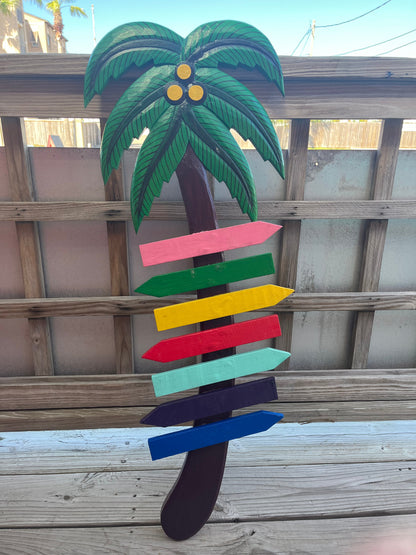 37” Palm Tree Directional sign