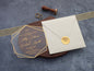 Ivory and Gold Acrylic Wedding Invitations – Hexagonal Design