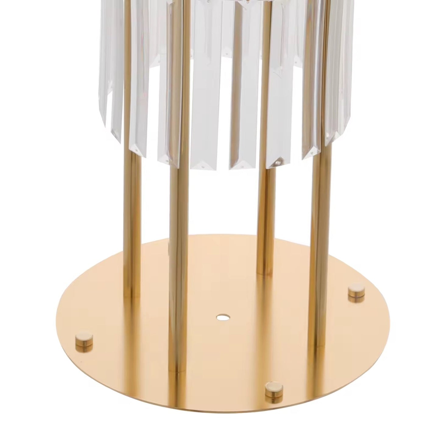 Luxe Wedding Party Centerpiece - 35 Inch Gold Crystal Stand